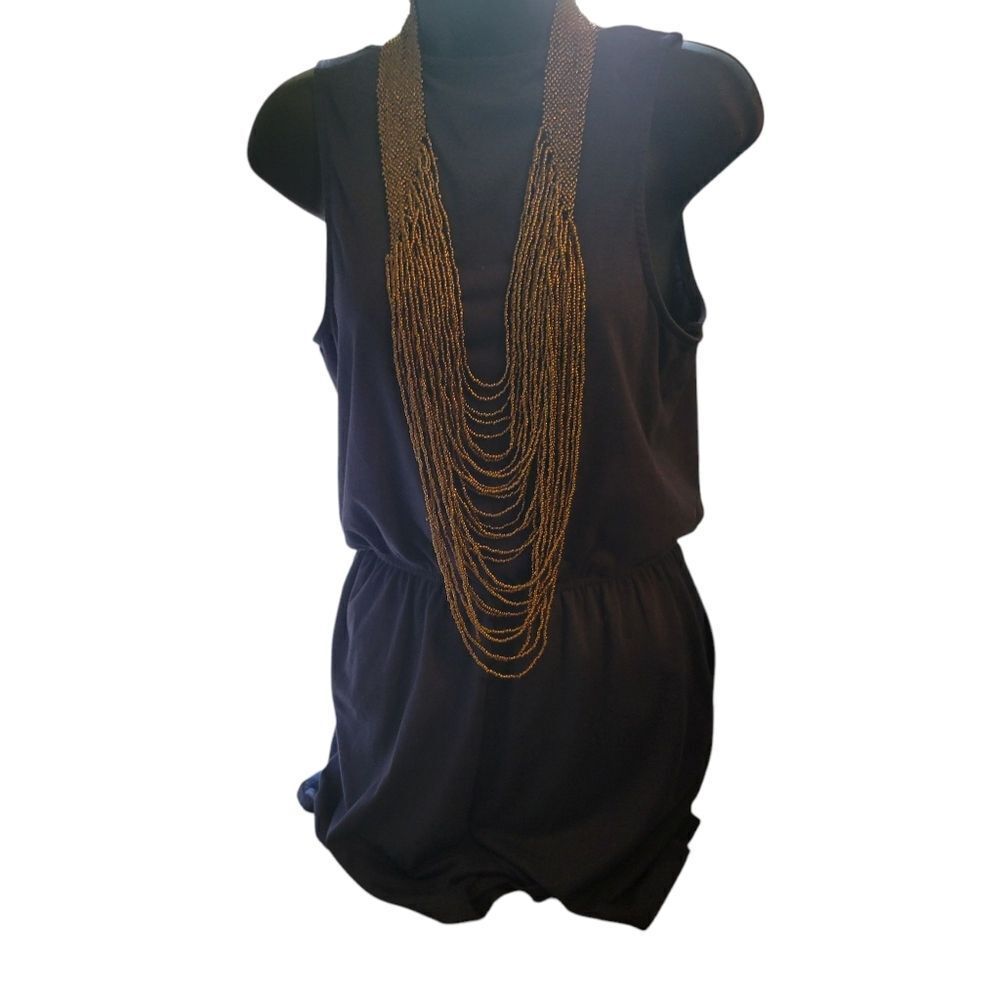 Elegant Gold/brown Beaded Necklace